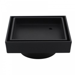 115mm Brass Black Smart Tile Insert Square Floor Waste 90mm Outlet 115mm Brass Black Smart Tile Insert Square Floor Waste 90mm Outlet